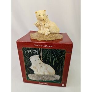 Carlton Cards Nature's Collection Ready to Play Ornament Polar Bears 1998